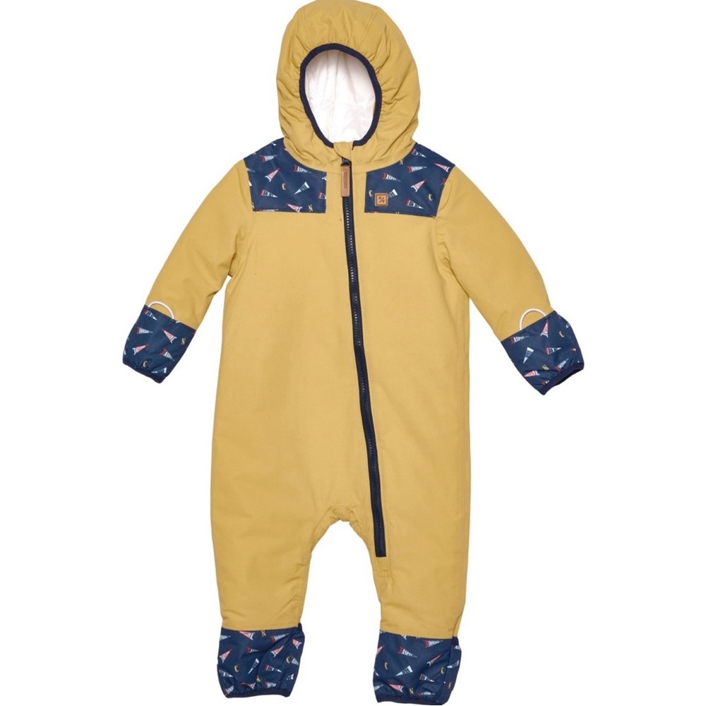 Kids Yellow and Blue Puffer Ski Suit